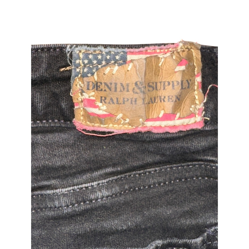 Denim & Supply Ralph Lauren Womens 30 Black Denim Jeans Morgan Crop 30x26 - Picture 7 of 10